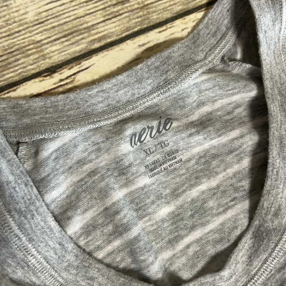 SUPER SOFT Aero grey with white striped sweater size XL - Picture 2 of 2